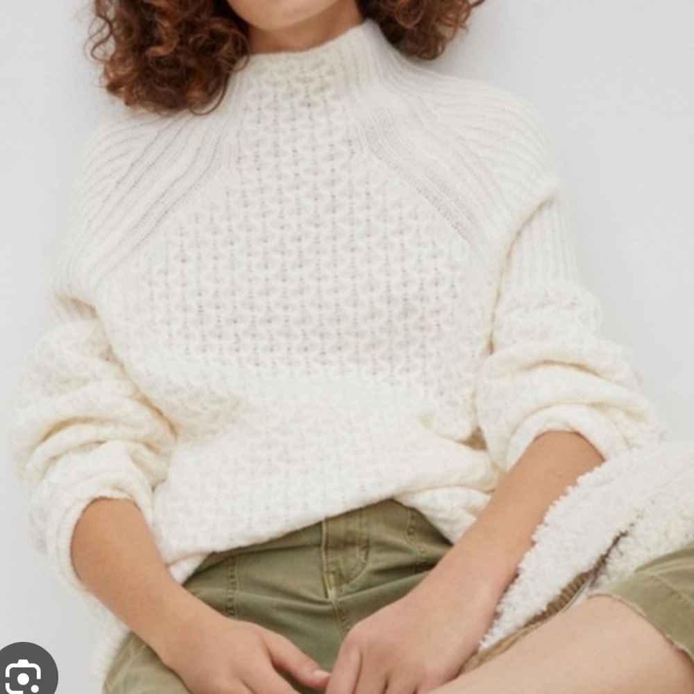Anthropologie Cream Knit Sweater